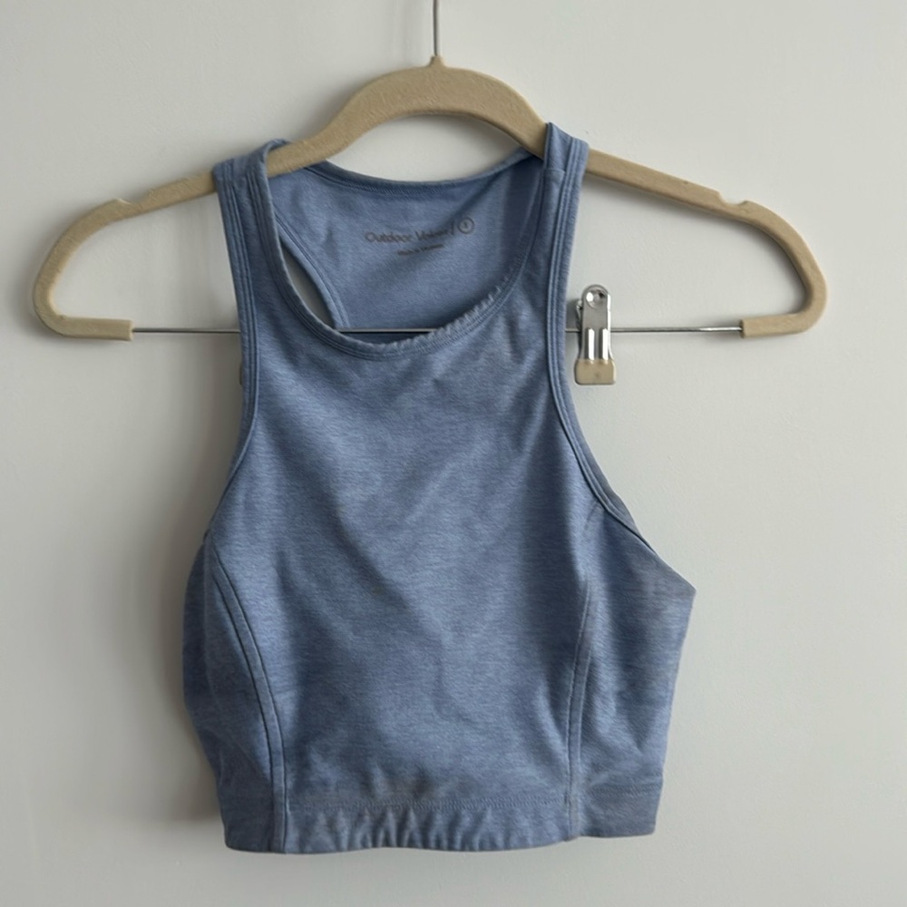 outdoor voices blue crop top